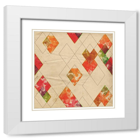 Geometric Color Shape II White Modern Wood Framed Art Print with Double Matting by Orlov, Irena