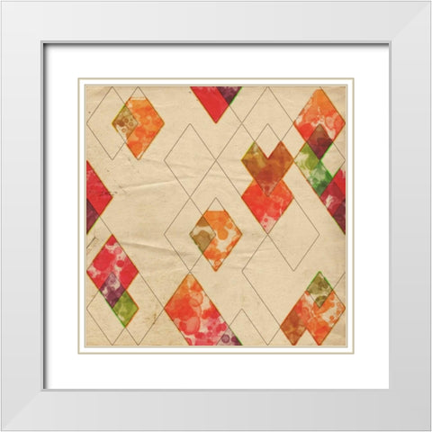 Geometric Color Shape II White Modern Wood Framed Art Print with Double Matting by Orlov, Irena