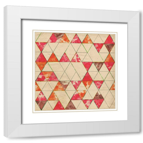 Geometric Color Shape IV White Modern Wood Framed Art Print with Double Matting by Orlov, Irena