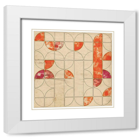 Geometric Color Shape V White Modern Wood Framed Art Print with Double Matting by Orlov, Irena