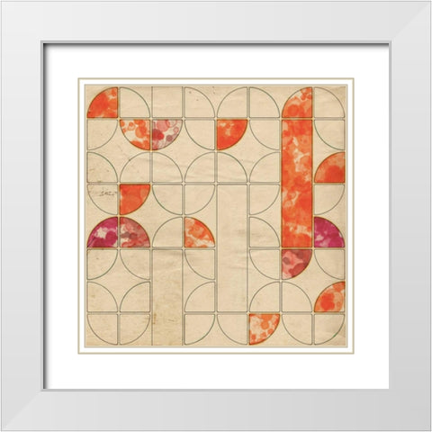 Geometric Color Shape V White Modern Wood Framed Art Print with Double Matting by Orlov, Irena