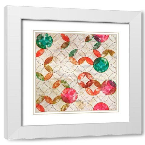 Geometric Color Shape VI White Modern Wood Framed Art Print with Double Matting by Orlov, Irena