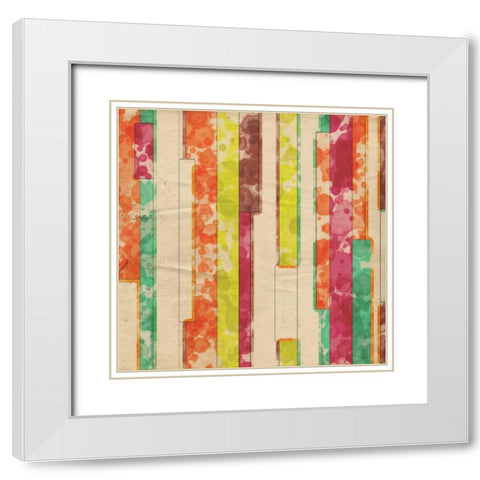 Geometric Color Shape VII White Modern Wood Framed Art Print with Double Matting by Orlov, Irena