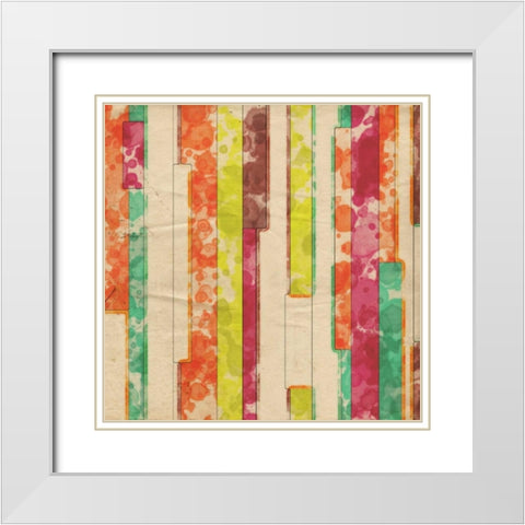 Geometric Color Shape VII White Modern Wood Framed Art Print with Double Matting by Orlov, Irena