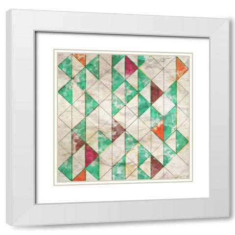 Geometric Color Shape VIII White Modern Wood Framed Art Print with Double Matting by Orlov, Irena