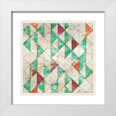 Geometric Color Shape VIII White Modern Wood Framed Art Print with Double Matting by Orlov, Irena
