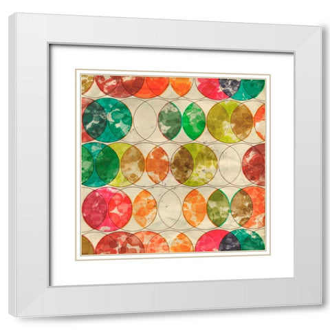 Geometric Color Shape IX White Modern Wood Framed Art Print with Double Matting by Orlov, Irena