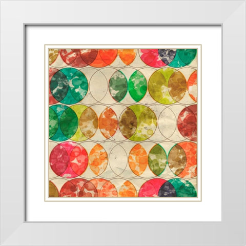 Geometric Color Shape IX White Modern Wood Framed Art Print with Double Matting by Orlov, Irena