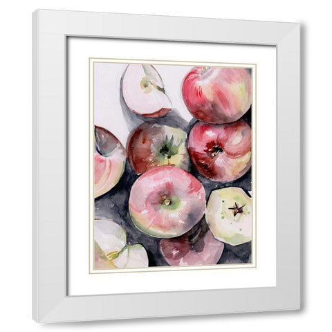 Fruit Slices I White Modern Wood Framed Art Print with Double Matting by Parker, Jennifer Paxton