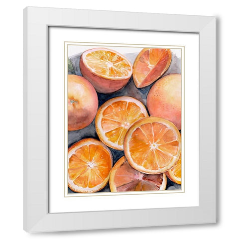 Fruit Slices III White Modern Wood Framed Art Print with Double Matting by Parker, Jennifer Paxton
