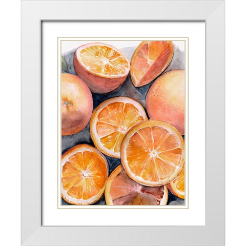 Fruit Slices III White Modern Wood Framed Art Print with Double Matting by Parker, Jennifer Paxton