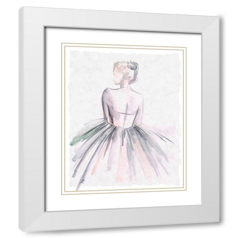 Watercolor Ballerina I White Modern Wood Framed Art Print with Double Matting by Parker, Jennifer Paxton