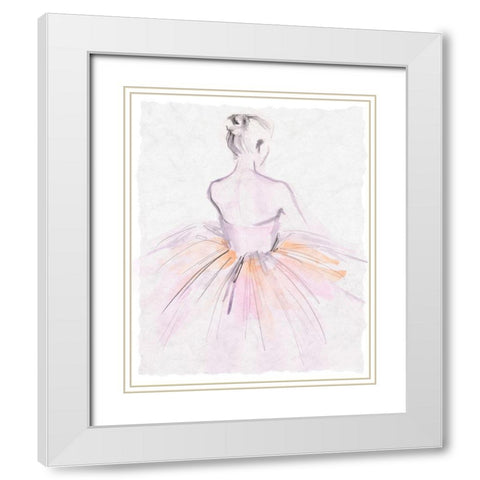 Watercolor Ballerina II White Modern Wood Framed Art Print with Double Matting by Parker, Jennifer Paxton