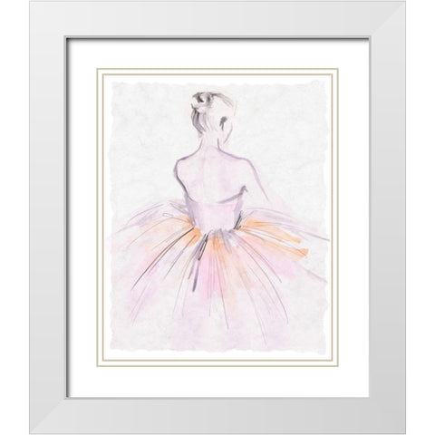 Watercolor Ballerina II White Modern Wood Framed Art Print with Double Matting by Parker, Jennifer Paxton