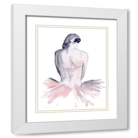 Pale Pink Tulle I White Modern Wood Framed Art Print with Double Matting by Parker, Jennifer Paxton