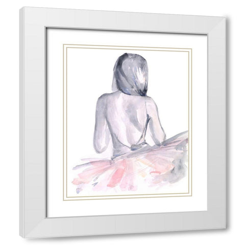 Pale Pink Tulle II White Modern Wood Framed Art Print with Double Matting by Parker, Jennifer Paxton