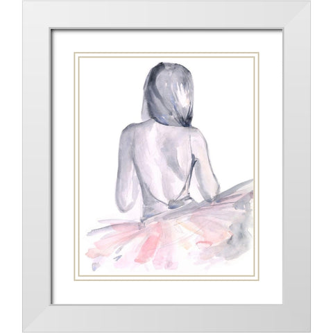 Pale Pink Tulle II White Modern Wood Framed Art Print with Double Matting by Parker, Jennifer Paxton