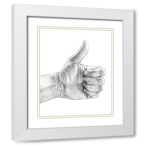 Hand Signs I White Modern Wood Framed Art Print with Double Matting by Parker, Jennifer Paxton