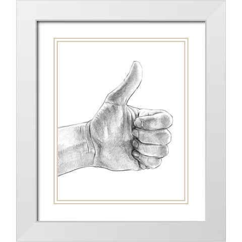 Hand Signs I White Modern Wood Framed Art Print with Double Matting by Parker, Jennifer Paxton