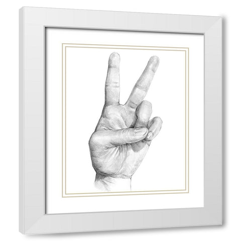Hand Signs II White Modern Wood Framed Art Print with Double Matting by Parker, Jennifer Paxton