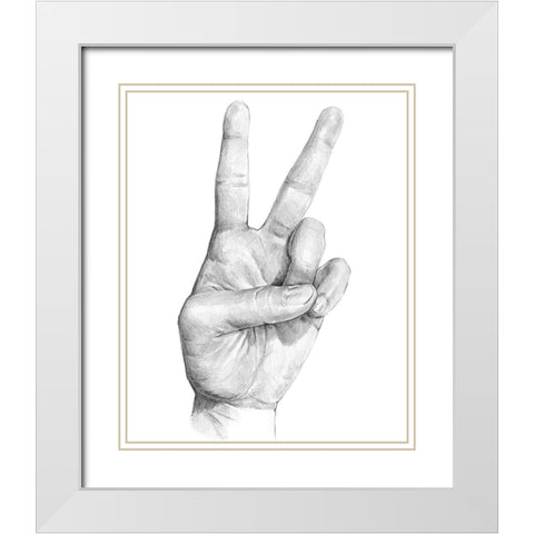 Hand Signs II White Modern Wood Framed Art Print with Double Matting by Parker, Jennifer Paxton