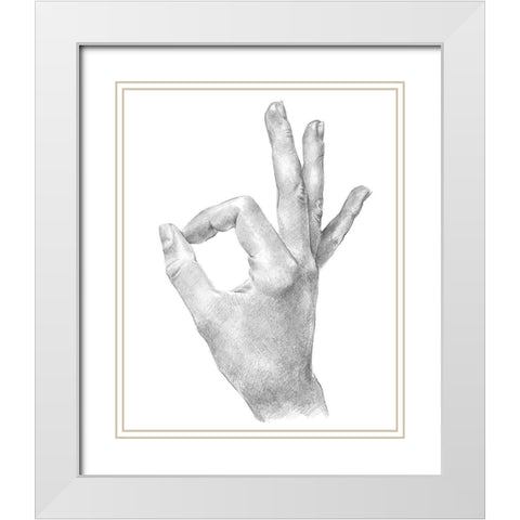 Hand Signs III White Modern Wood Framed Art Print with Double Matting by Parker, Jennifer Paxton
