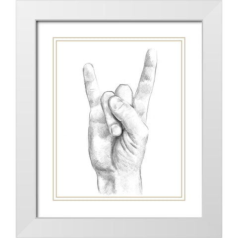 Hand Signs IV White Modern Wood Framed Art Print with Double Matting by Parker, Jennifer Paxton
