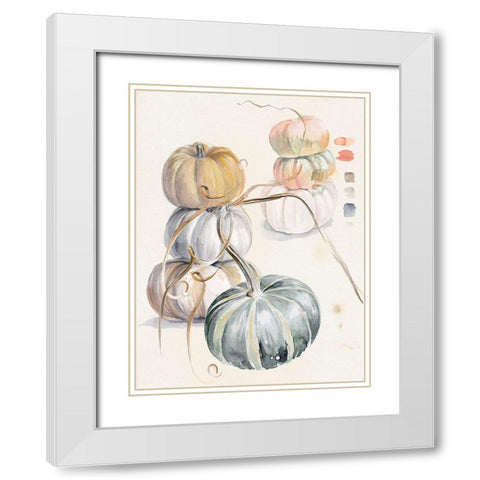 Harvest Pumpkins II White Modern Wood Framed Art Print with Double Matting by Parker, Jennifer Paxton