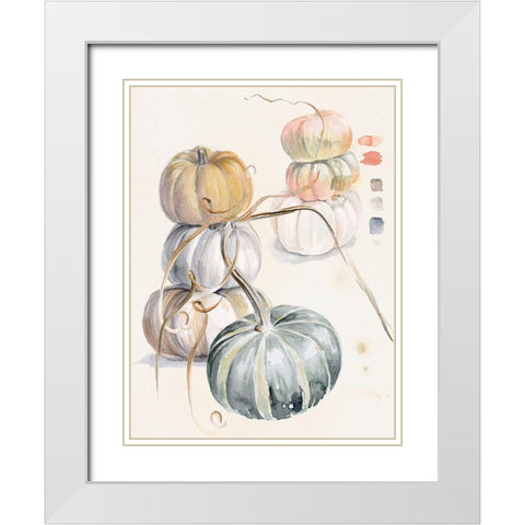 Harvest Pumpkins II White Modern Wood Framed Art Print with Double Matting by Parker, Jennifer Paxton