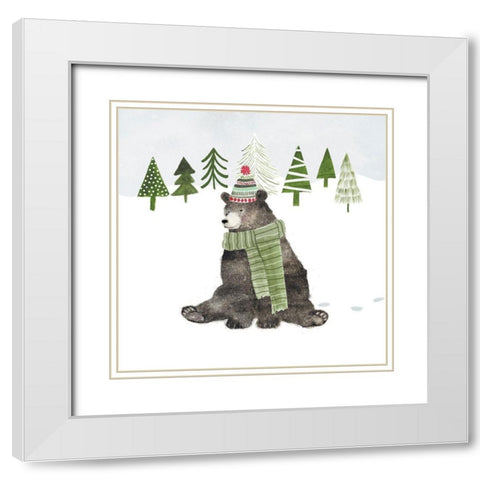 Woodland Christmas IV White Modern Wood Framed Art Print with Double Matting by Borges, Victoria