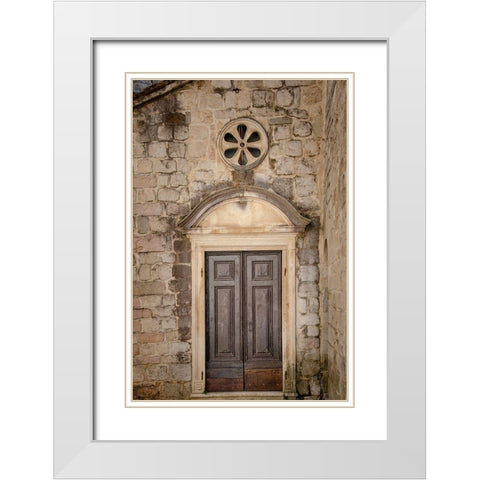 Distinguished Entrance - Kotor, Montenegro White Modern Wood Framed Art Print with Double Matting by DeNardo, Laura