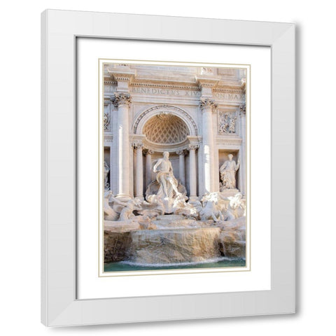 Trevi Fountain in Afternoon Light I White Modern Wood Framed Art Print with Double Matting by DeNardo, Laura