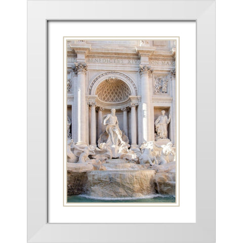 Trevi Fountain in Afternoon Light I White Modern Wood Framed Art Print with Double Matting by DeNardo, Laura