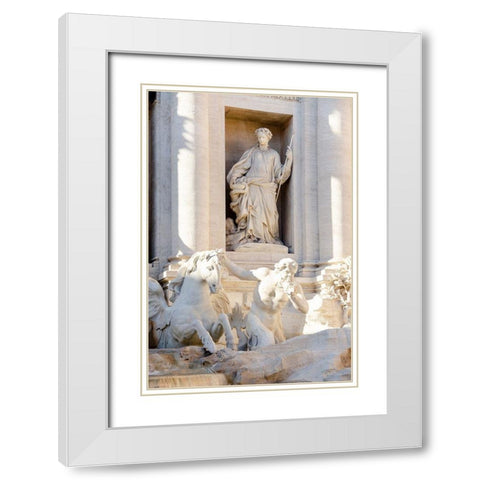 Trevi Fountain in Afternoon Light III White Modern Wood Framed Art Print with Double Matting by DeNardo, Laura