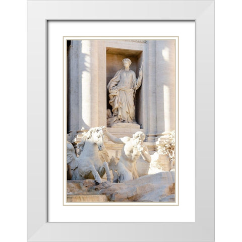 Trevi Fountain in Afternoon Light III White Modern Wood Framed Art Print with Double Matting by DeNardo, Laura