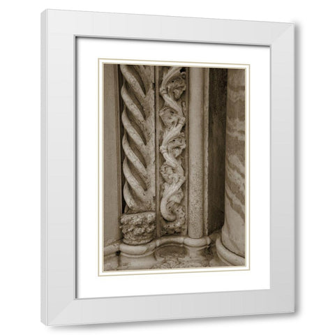 Architecture Detail in Sepia III White Modern Wood Framed Art Print with Double Matting by DeNardo, Laura