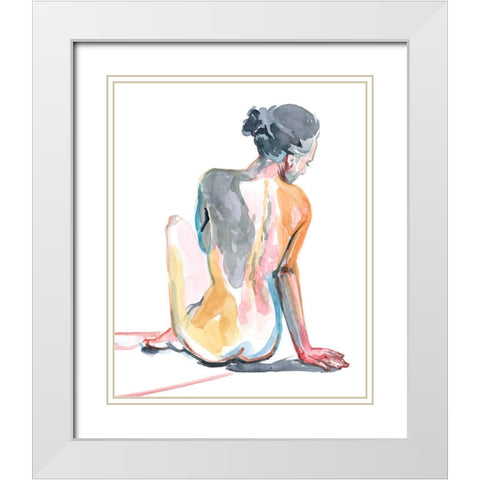 Colorful Shadows I White Modern Wood Framed Art Print with Double Matting by Parker, Jennifer Paxton