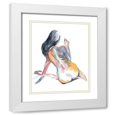 Colorful Shadows II White Modern Wood Framed Art Print with Double Matting by Parker, Jennifer Paxton