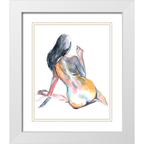 Colorful Shadows II White Modern Wood Framed Art Print with Double Matting by Parker, Jennifer Paxton