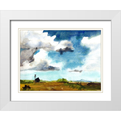 Country Life II White Modern Wood Framed Art Print with Double Matting by McCreery, Paul