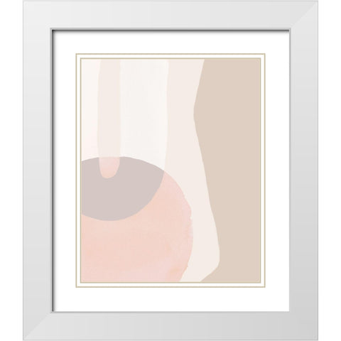 Sun Shapes I White Modern Wood Framed Art Print with Double Matting by Parker, Jennifer Paxton