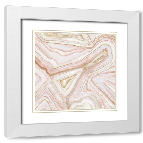 Custom Agate Abstract I (CR) White Modern Wood Framed Art Print with Double Matting by Meagher, Megan