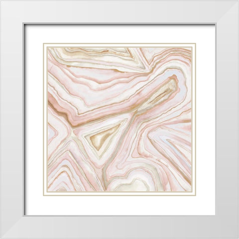 Custom Agate Abstract I (CR) White Modern Wood Framed Art Print with Double Matting by Meagher, Megan