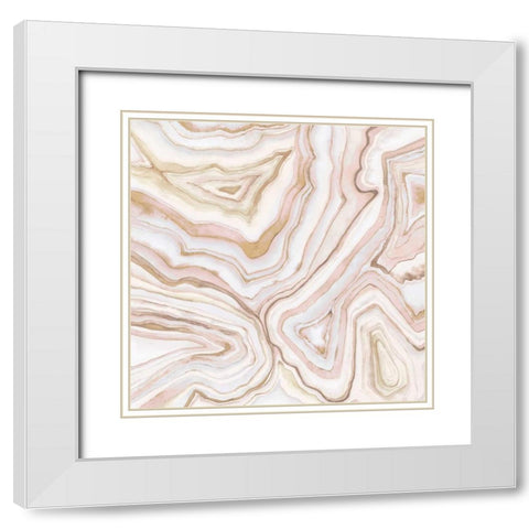 Custom Agate Abstract II (CR) White Modern Wood Framed Art Print with Double Matting by Meagher, Megan