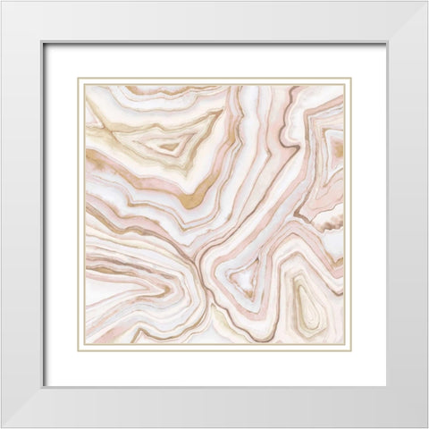 Custom Agate Abstract II (CR) White Modern Wood Framed Art Print with Double Matting by Meagher, Megan