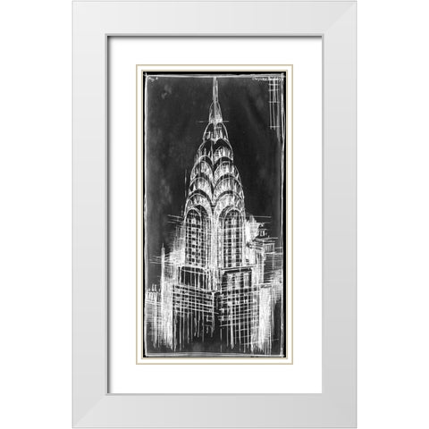 Custom Chrysler Blueprint (SUN) White Modern Wood Framed Art Print with Double Matting by Harper, Ethan