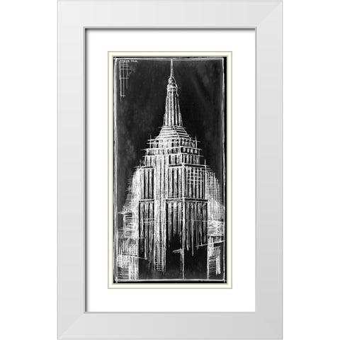 Custom Empire State Blueprint (SUN) White Modern Wood Framed Art Print with Double Matting by Harper, Ethan