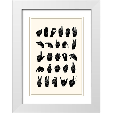 Sign Language I White Modern Wood Framed Art Print with Double Matting by Scarvey, Emma
