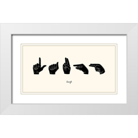 Sign Language III White Modern Wood Framed Art Print with Double Matting by Scarvey, Emma
