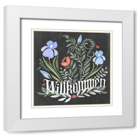 Welcome Folk Garden II White Modern Wood Framed Art Print with Double Matting by Parker, Jennifer Paxton
